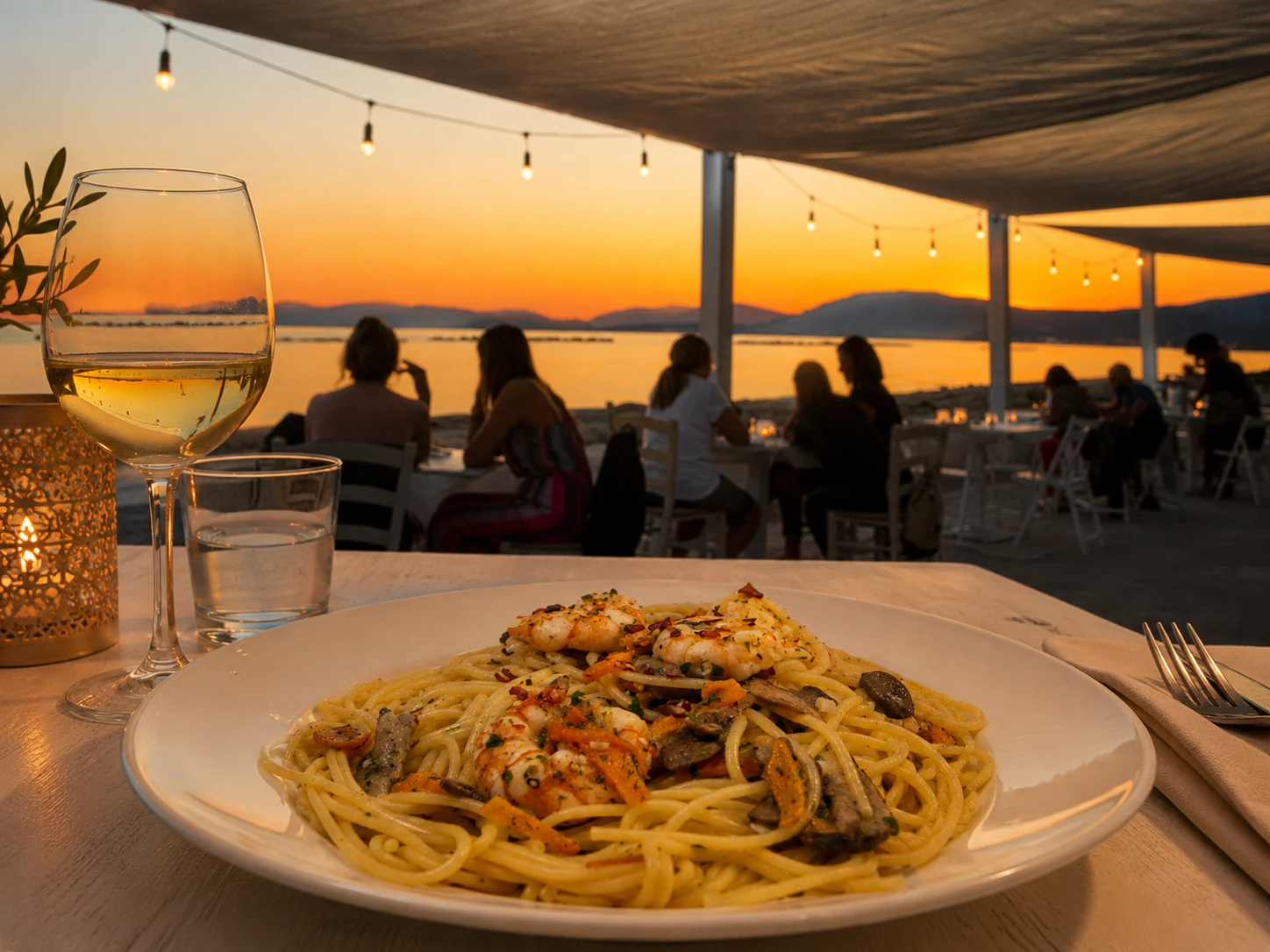 Cena al tramonto sul mare ad Alghero